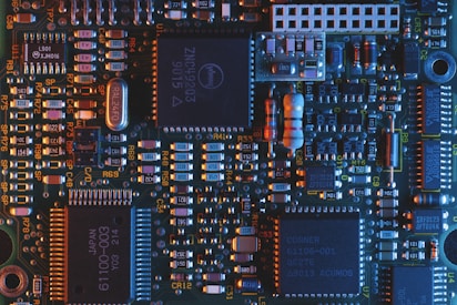 blue circuit board for depicting volunteer computing hardware