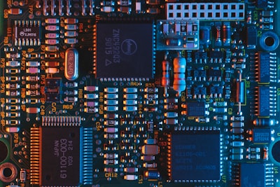 blue circuit board electronic zoom background