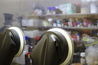 Safety gear and hygiene equipment for food labs.