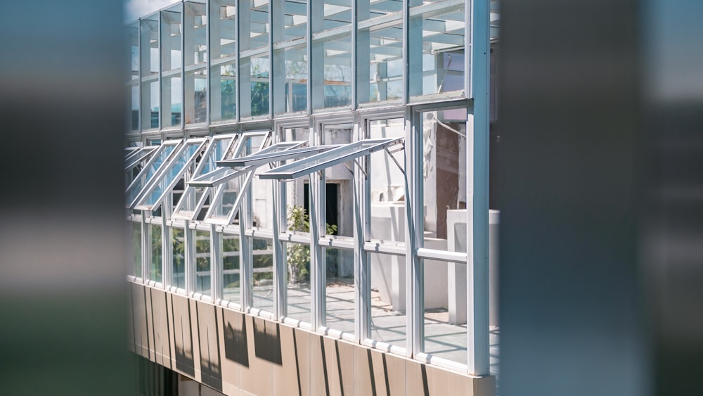 opened white metal framed glass windows