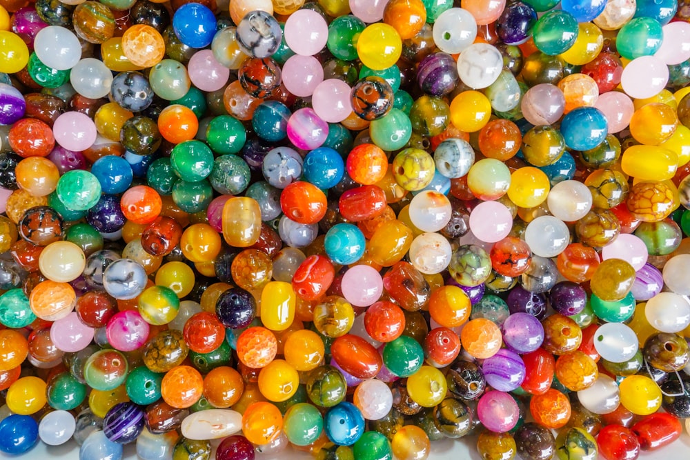 assorted-colored pebbles