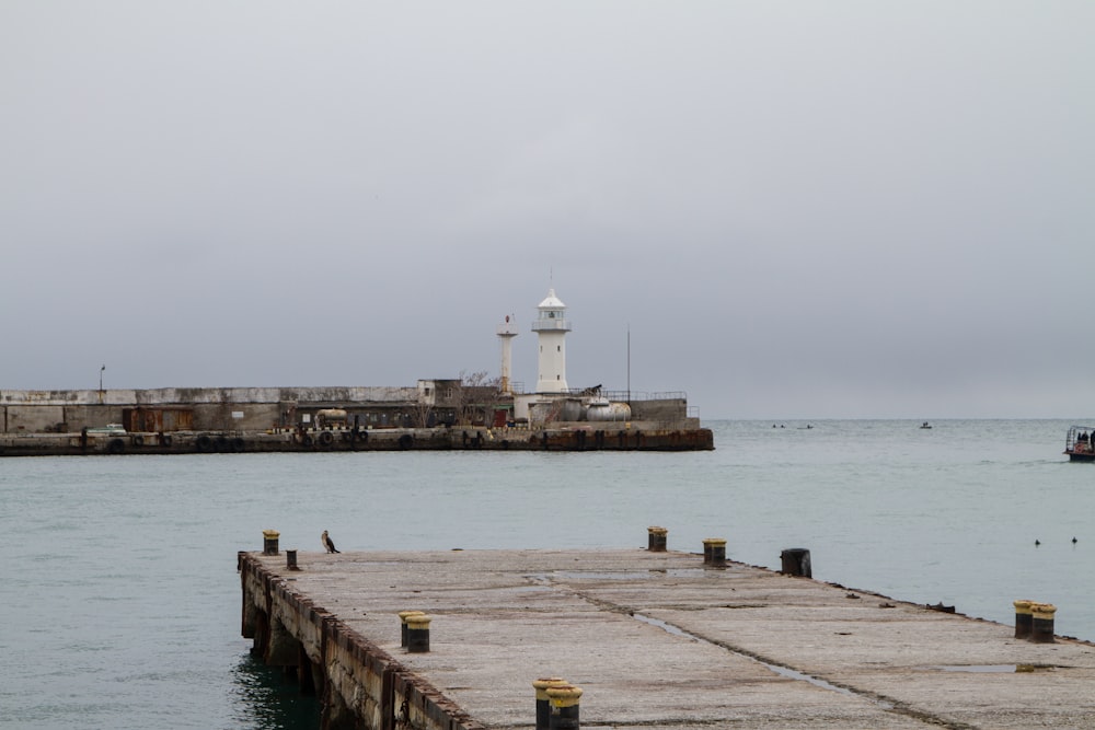 empty brown wooden dock