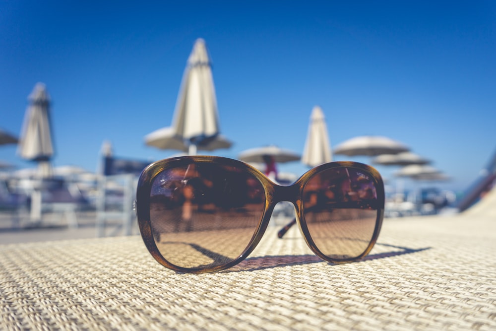 black farmed oversized sunglasses close-up photography