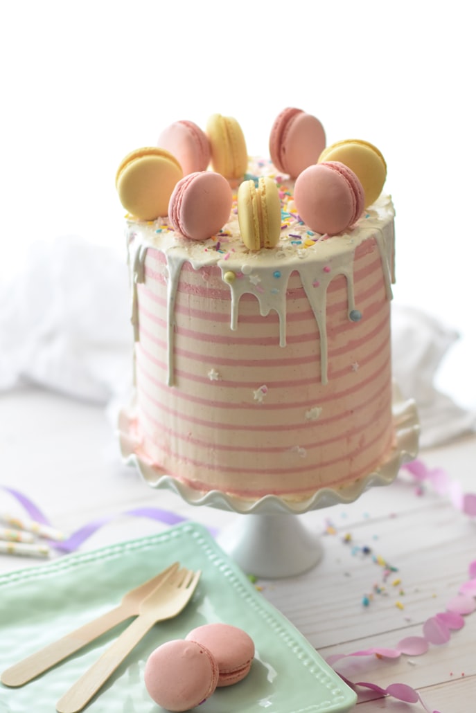 pastel stripes cake