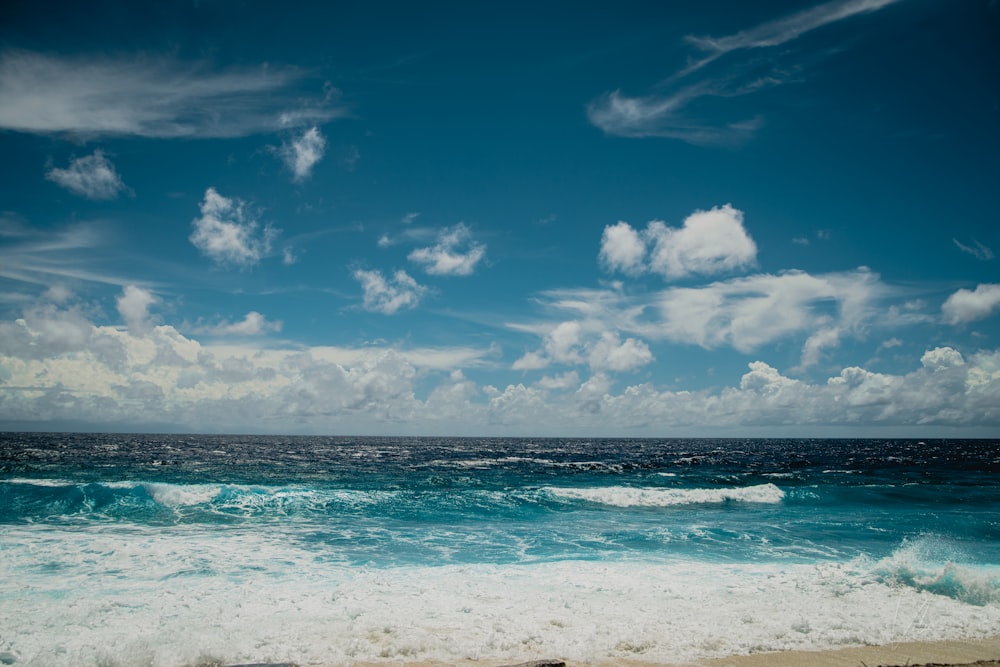 waves crashing on shore