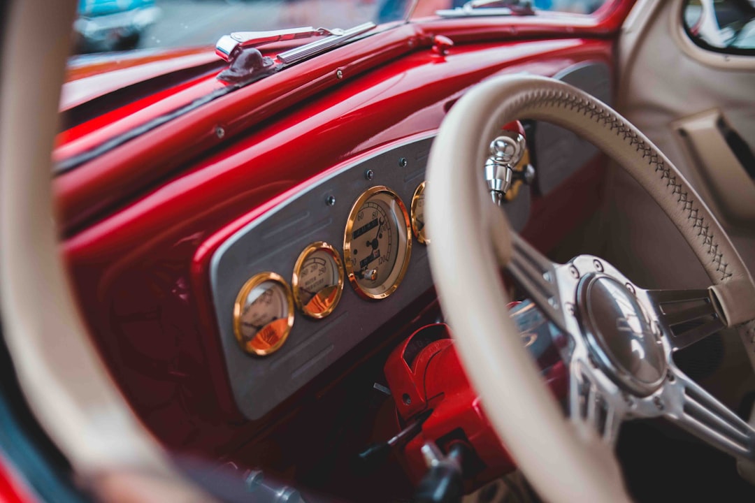 classic white and red car