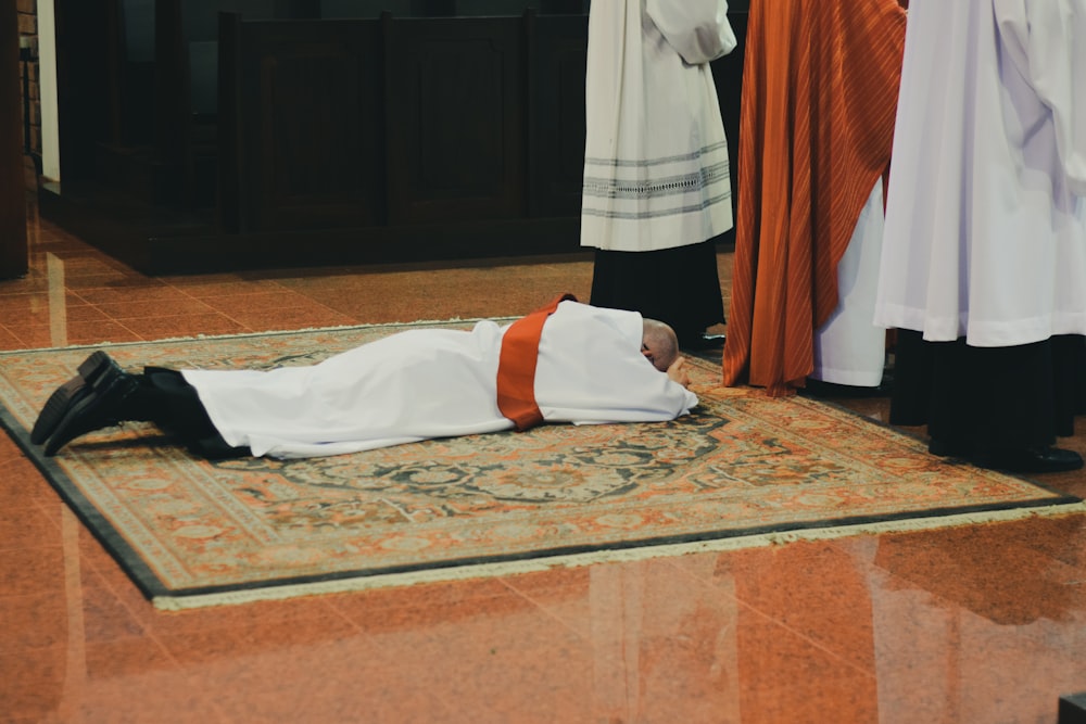 man lying on floor