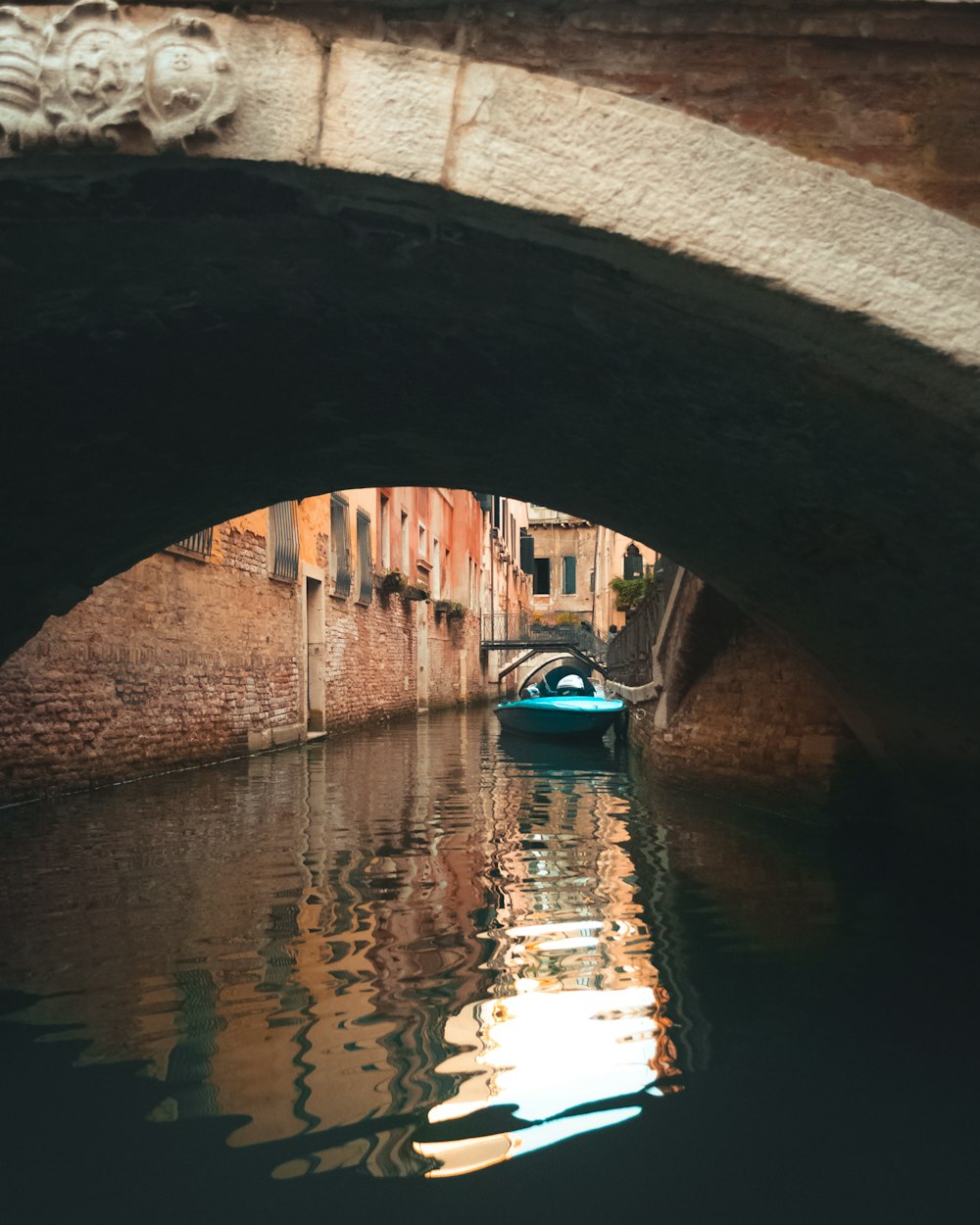 blue boat on water