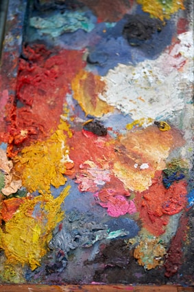 a close up of a paint palette with lots of colors