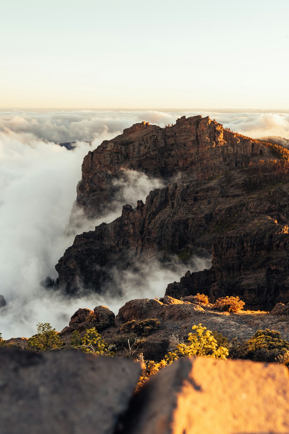 rocky mountains and fog