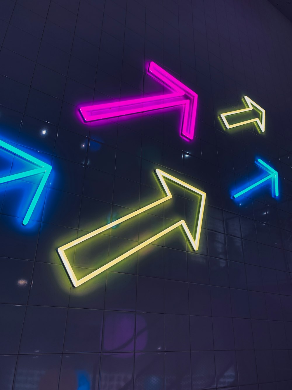 arrow neon signages