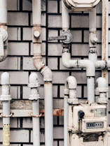 white water pipes with analog water meter
