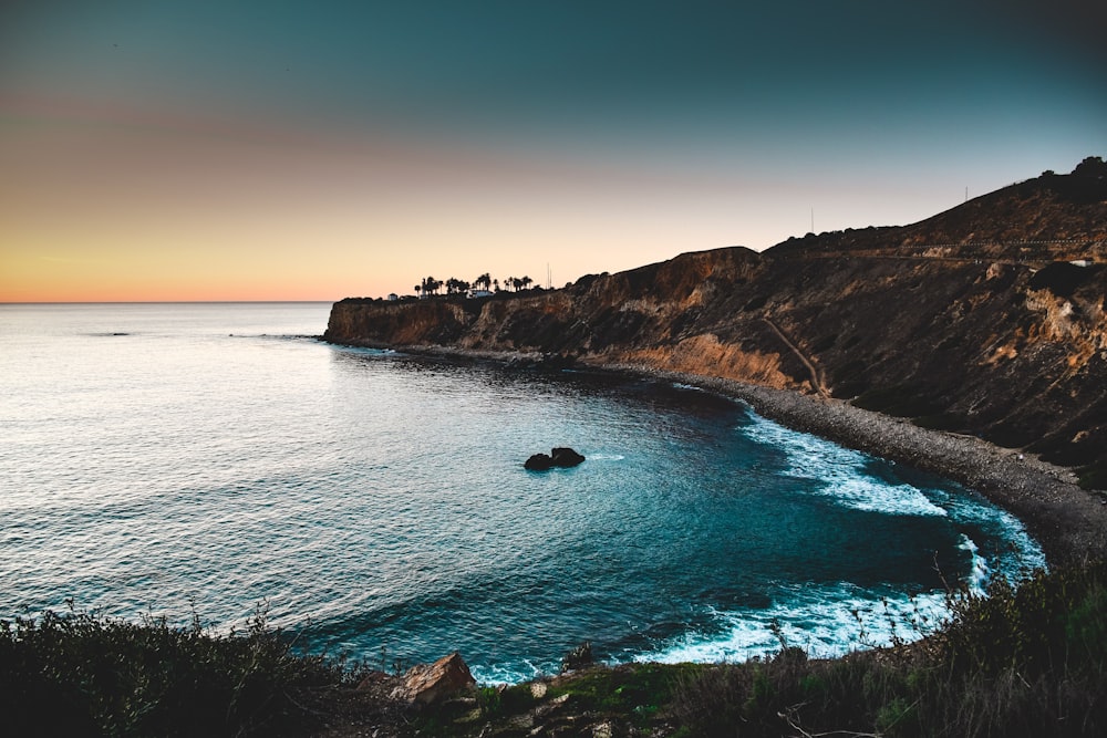 mountain facing ocean