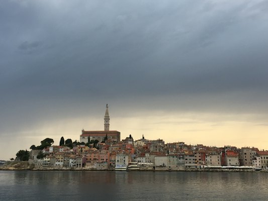 The old town under a grey sky — Rovinj, Croatia