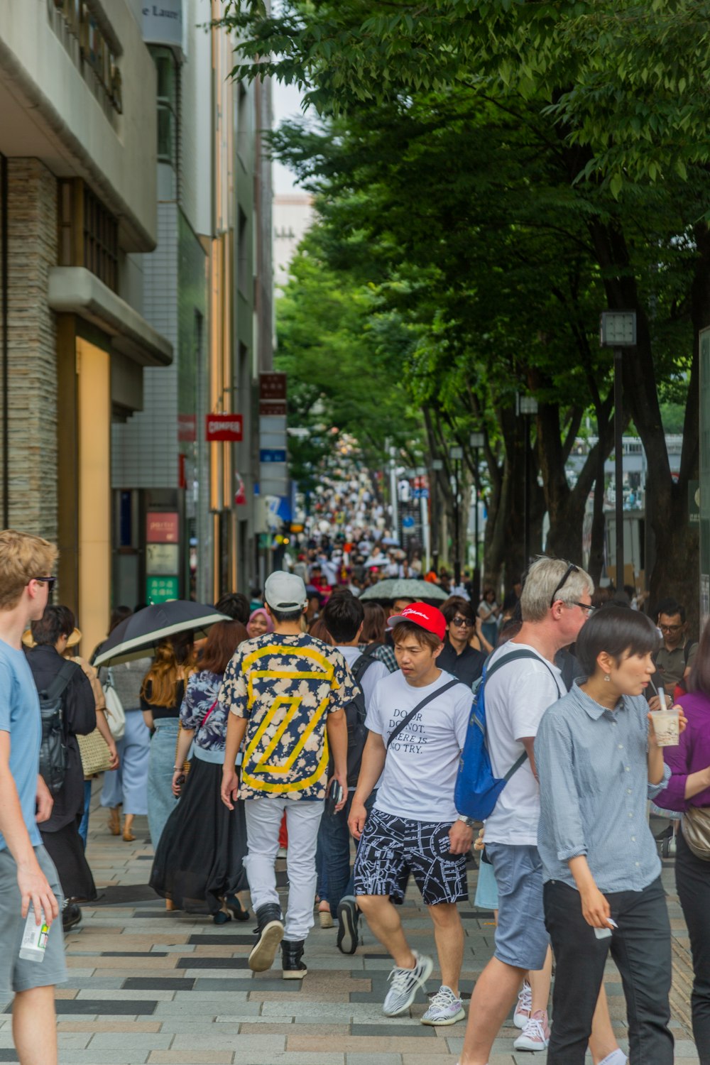 people near road