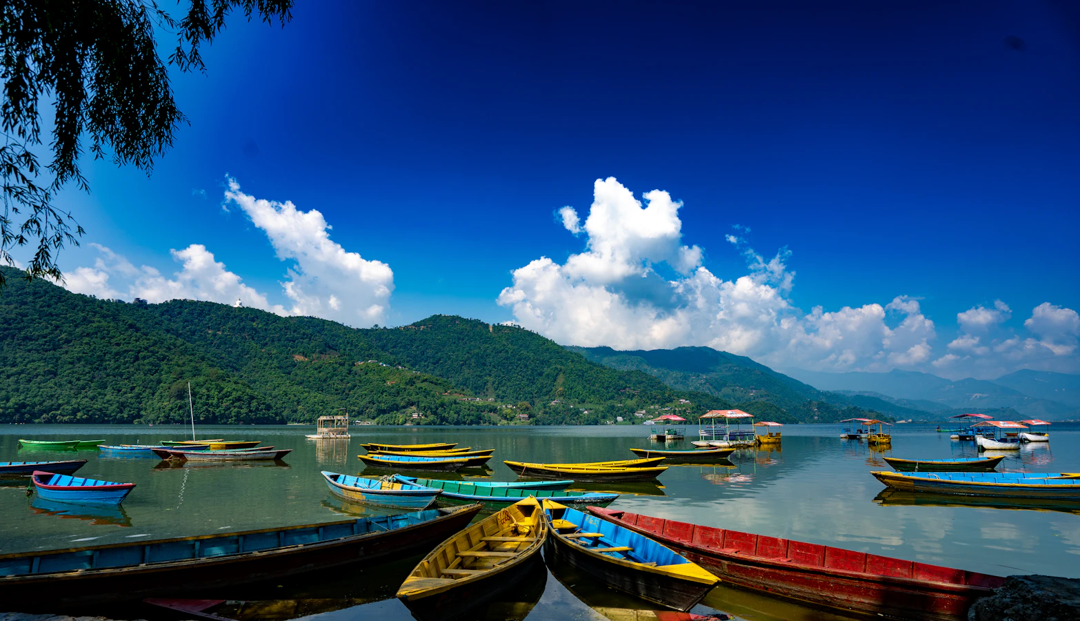 Phewa Lake dawn with Machhapuchhre Annapurna reflection Pokhara