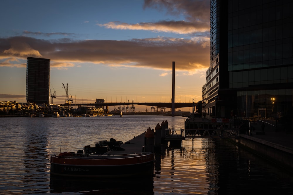 sea dock area during golden hour