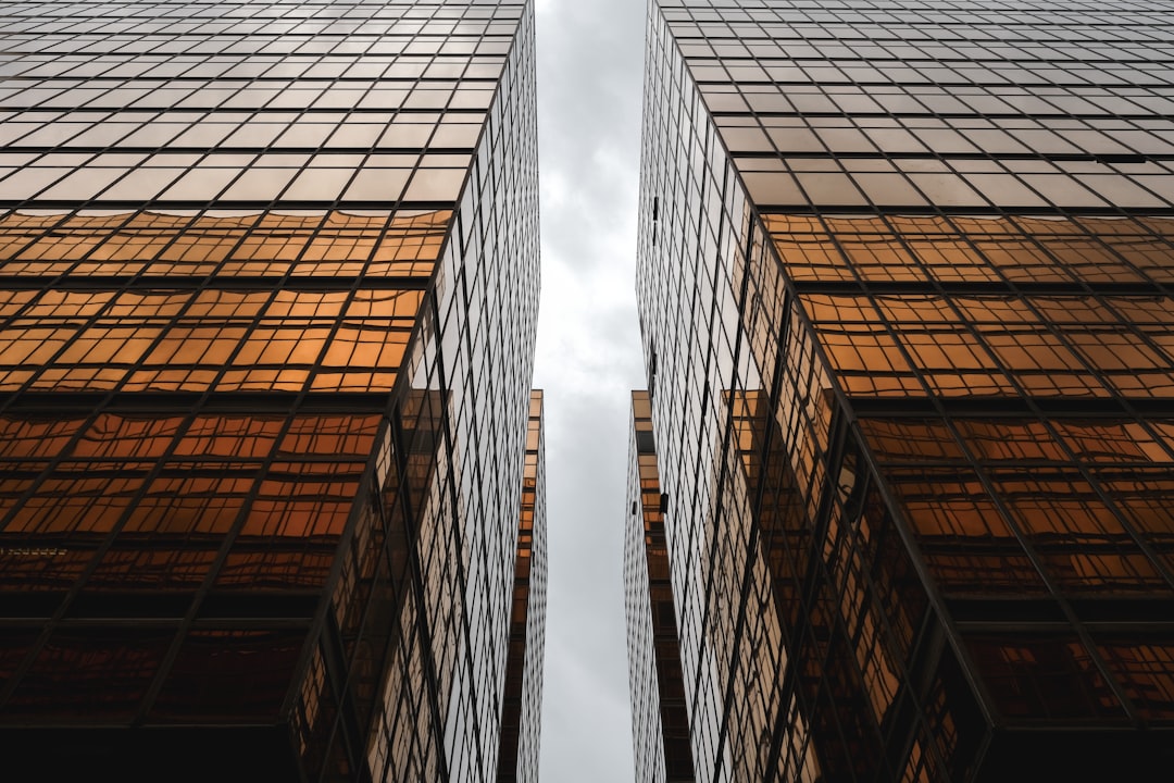 low-angle photography of building facade,