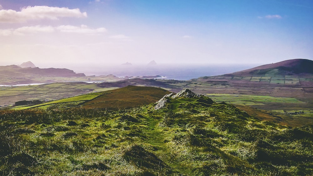 landscape photo of green fields