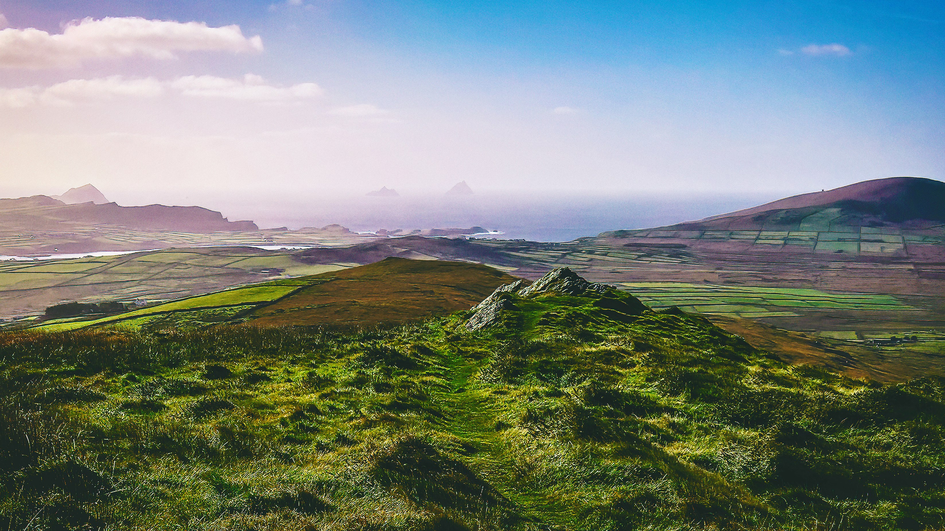 landscape photo of green fields