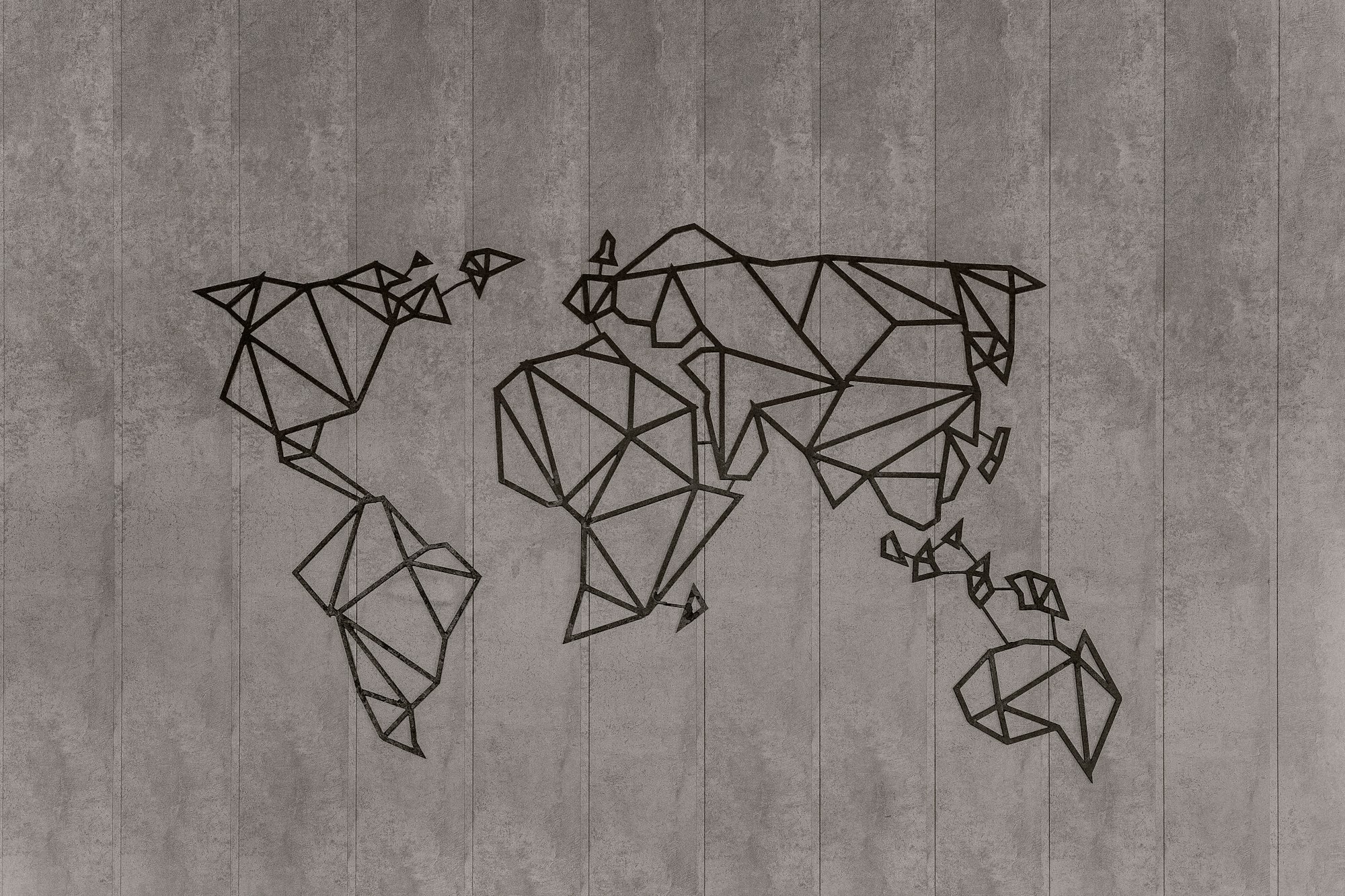 World map drawn from polygons