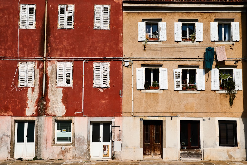 red and brown concrete building