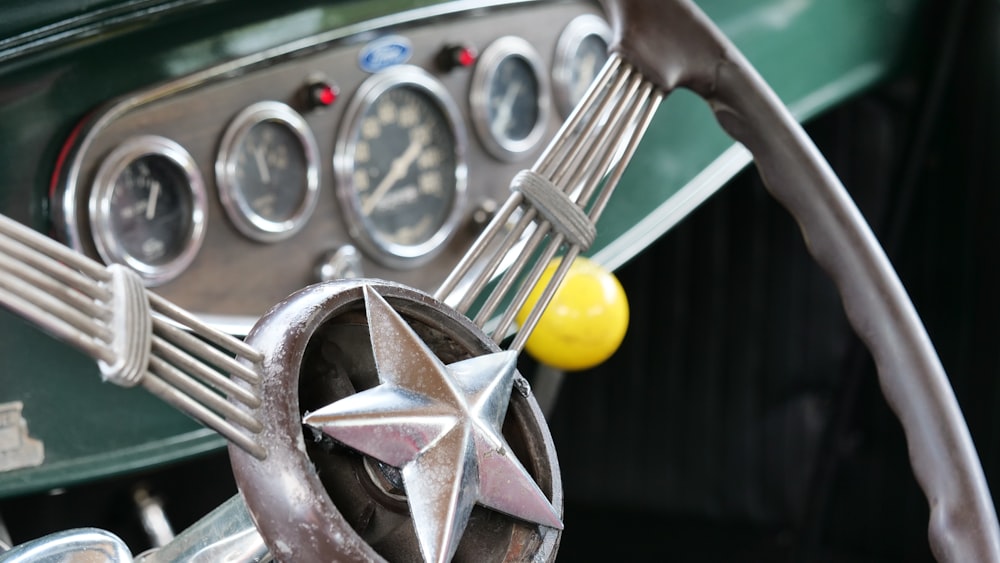 selective focus photography of steering wheel
