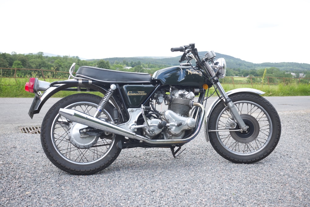 black motorcycle on road