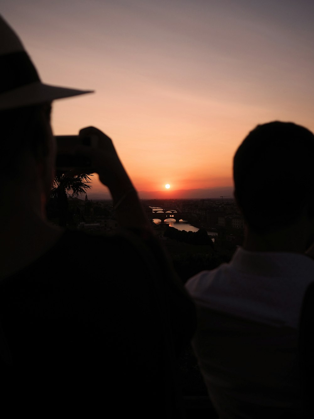 silhouette of person during golden hour