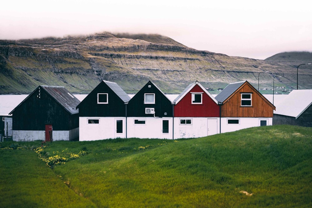 houses near mountain during daytime