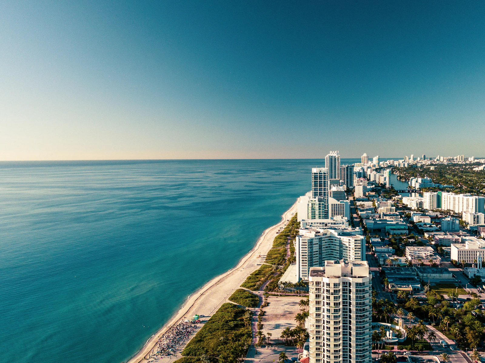 Aerial of the Miami Beach coastline