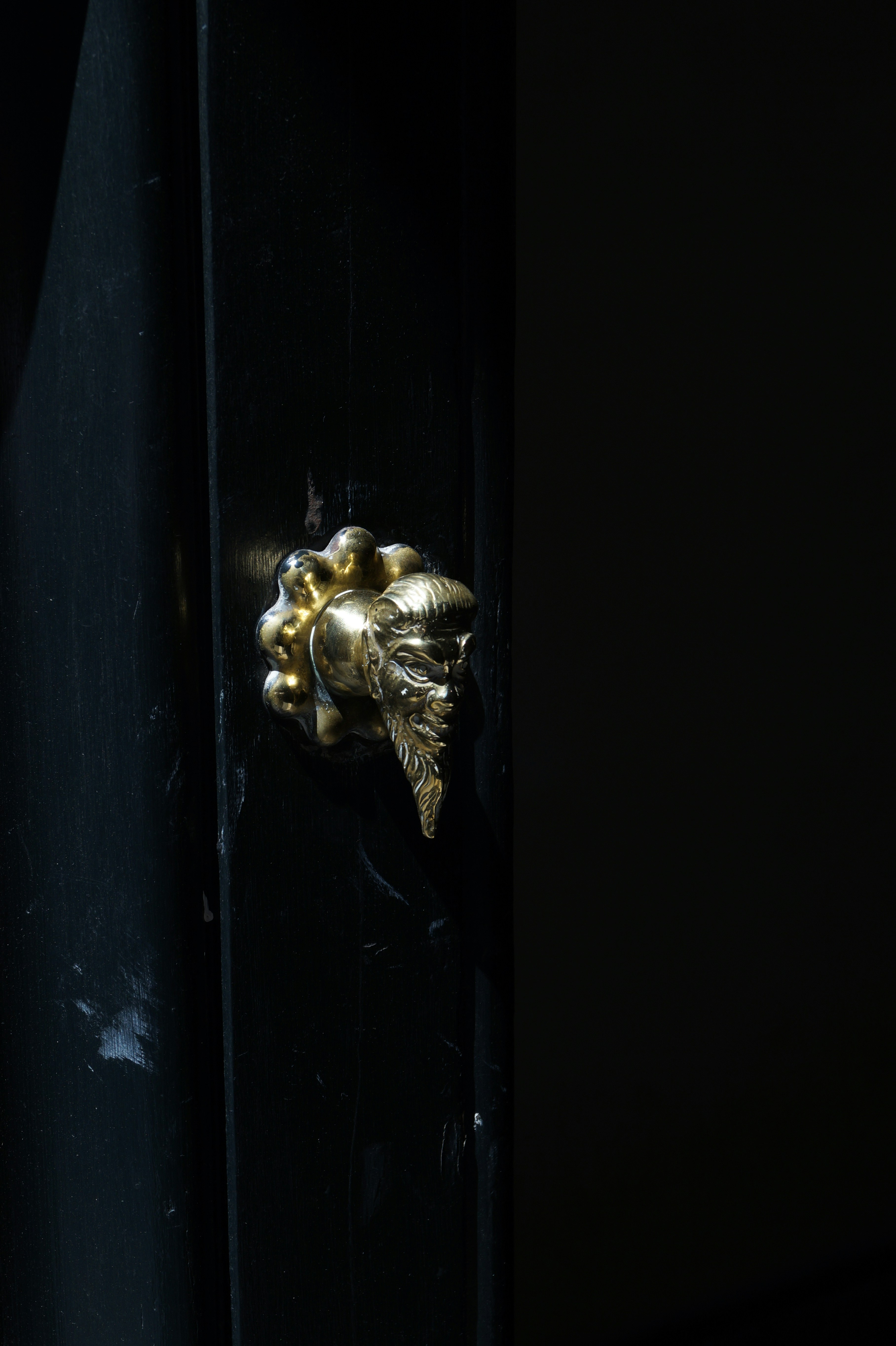 poignée de porte dorée