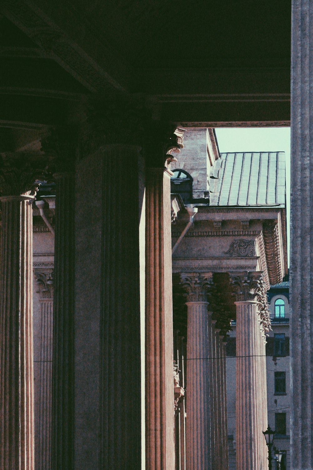 white concrete column