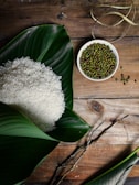 steamed rice beside beans