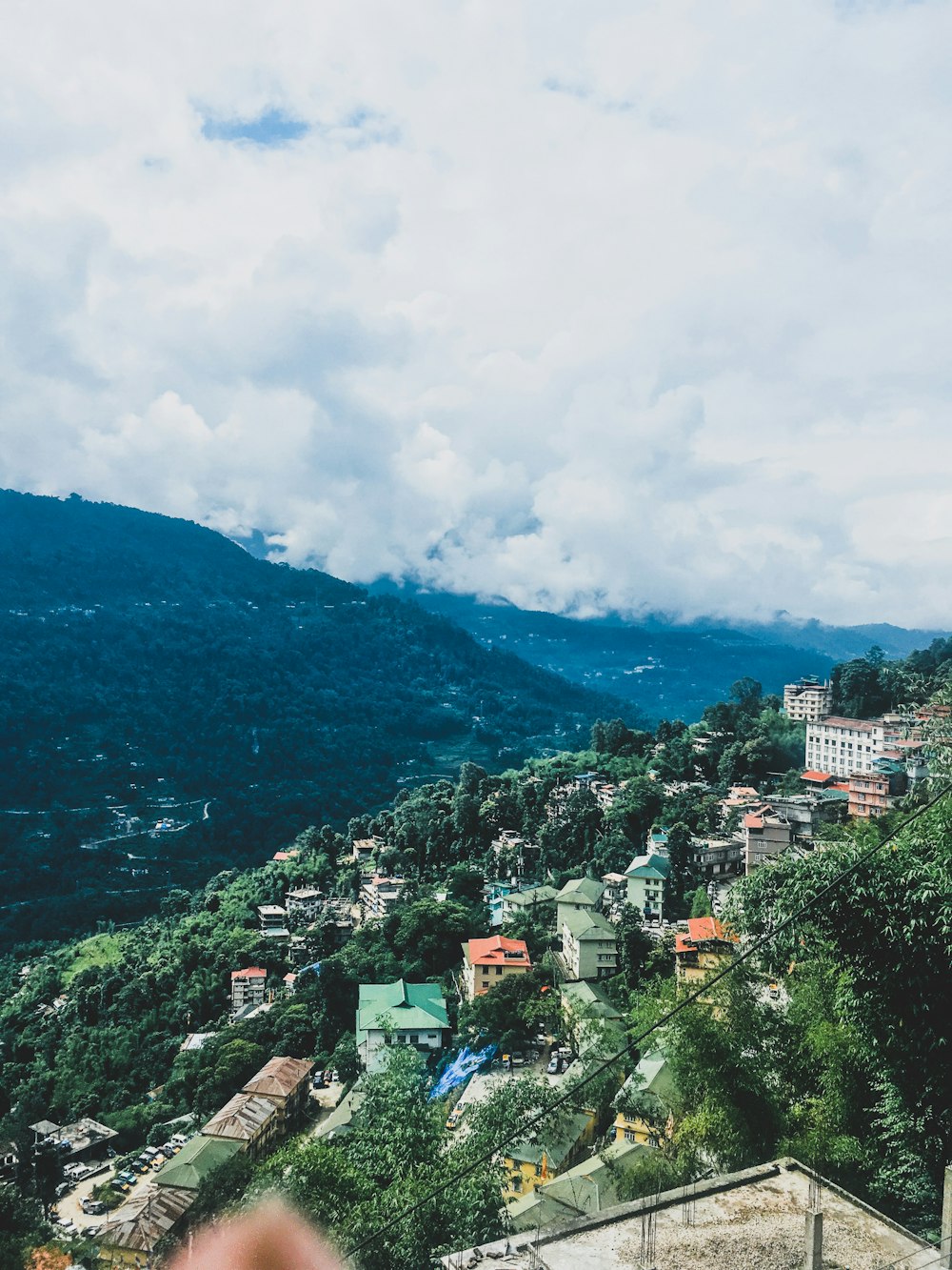 houses on top of mountain