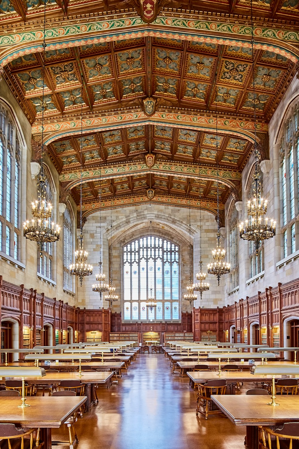 brown building with lighted chandeliers