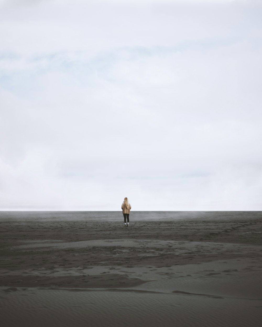 person walking on shore