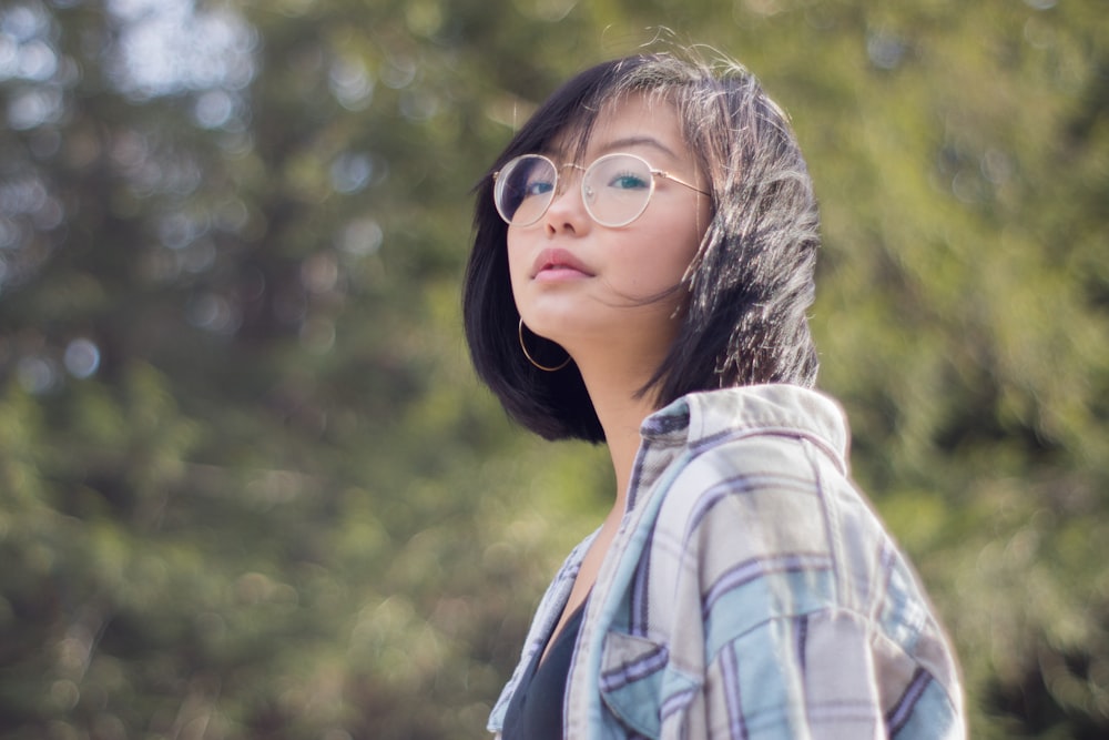 women wearing a eyeglasses during daytime