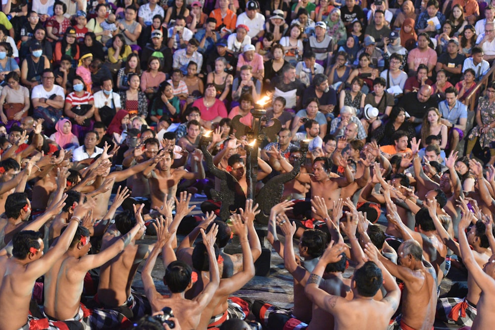 people raising hands