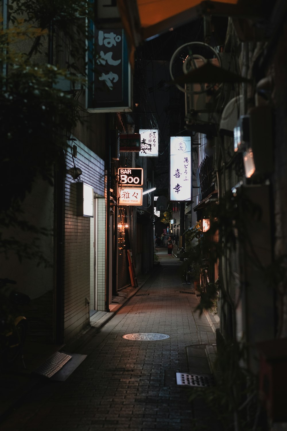 empty road between buildings