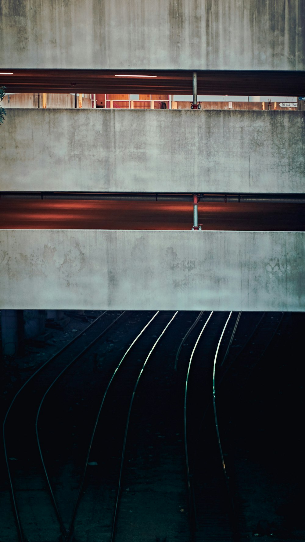 a view of a train track from above