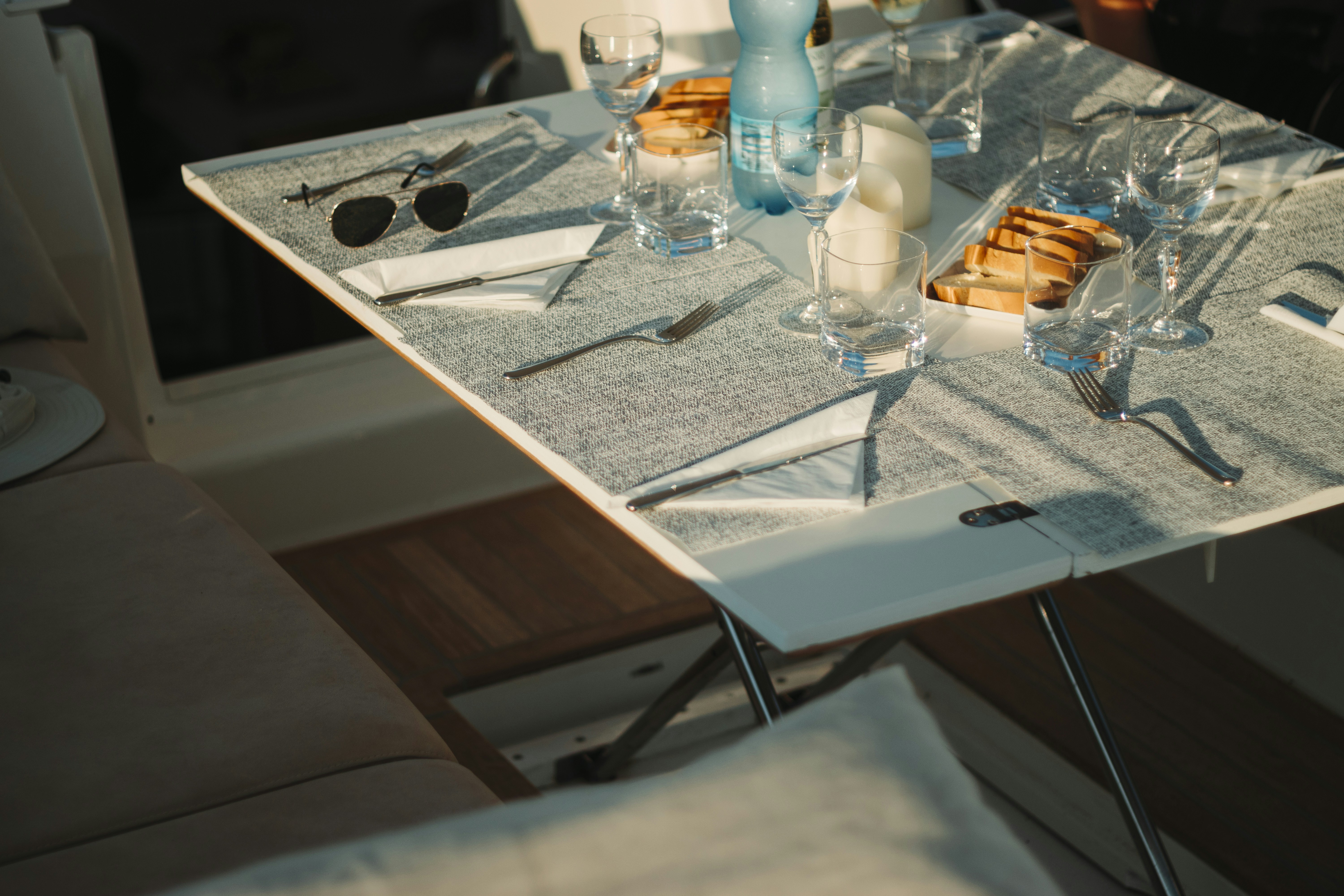 white wooden table
