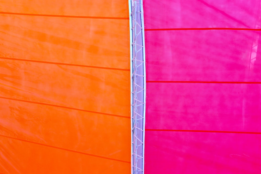 orange and pink textiles