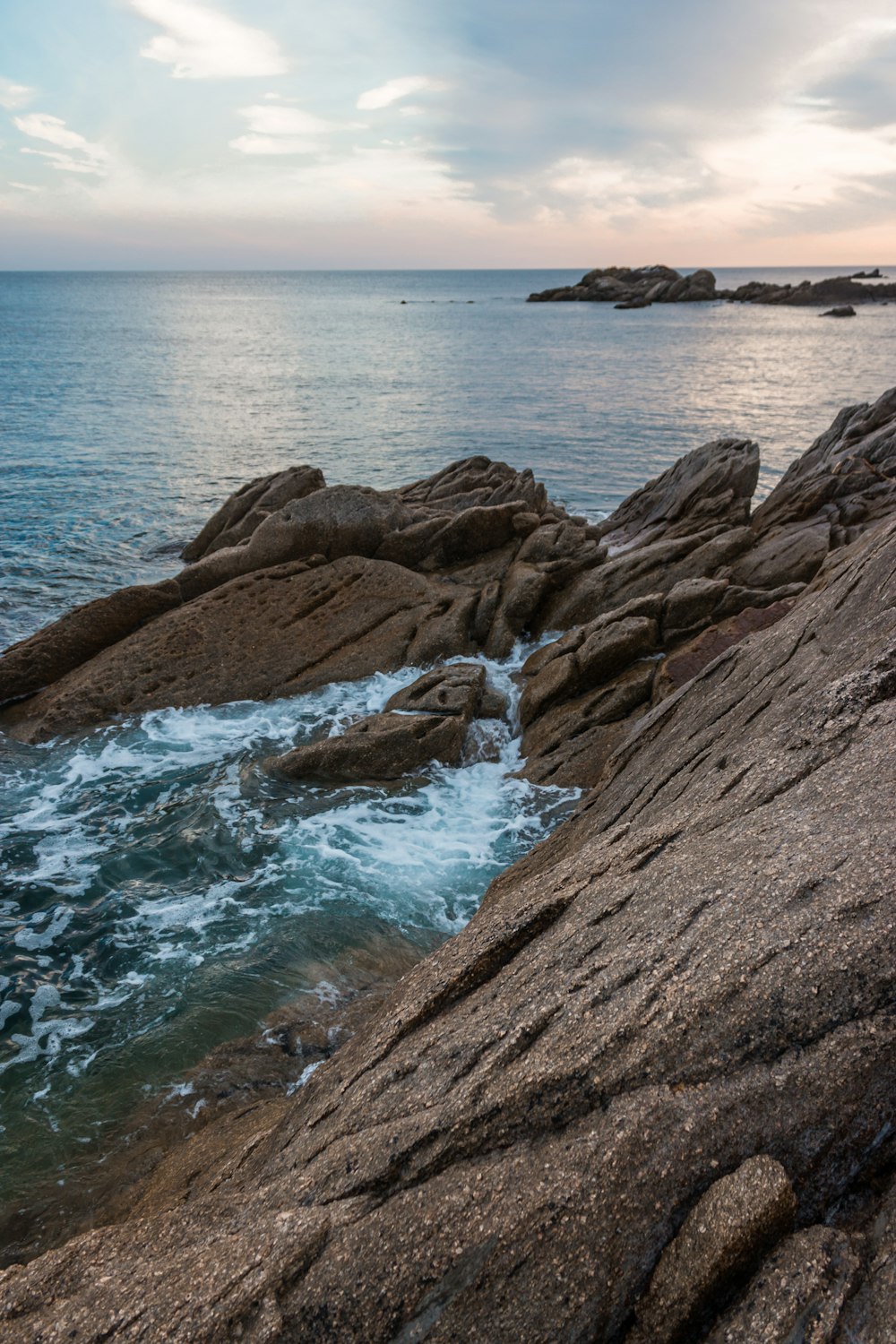 brown rocky beach