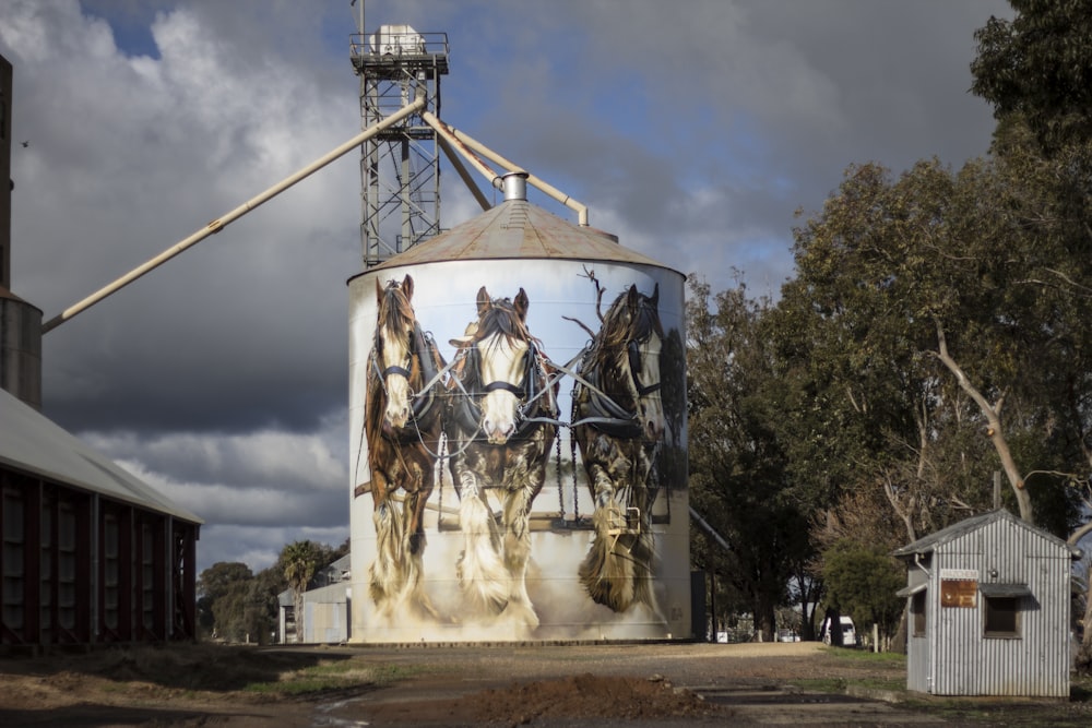 brown horses painted factory