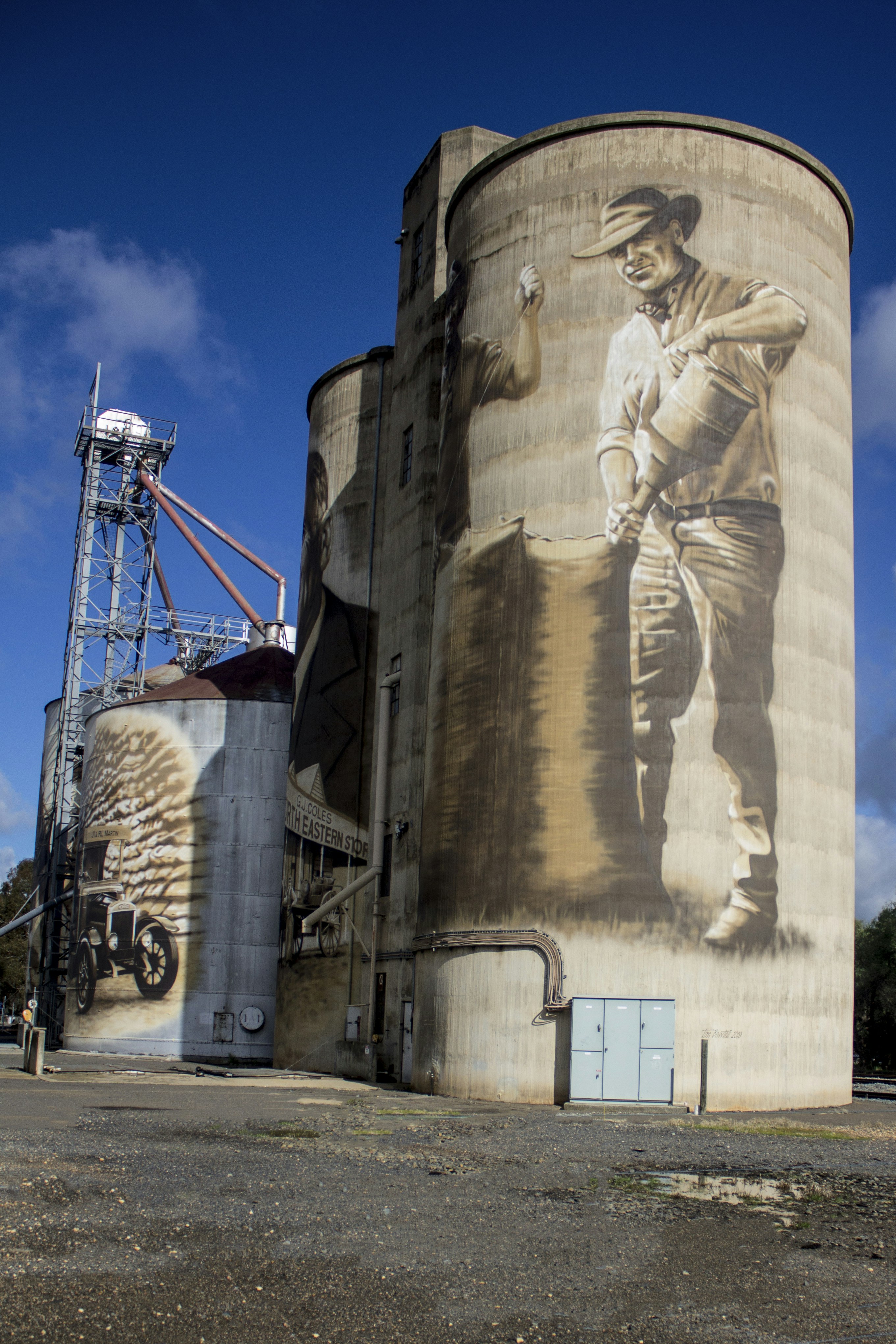 man painted gray building