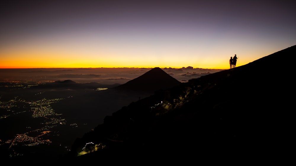 silhouette of mountain