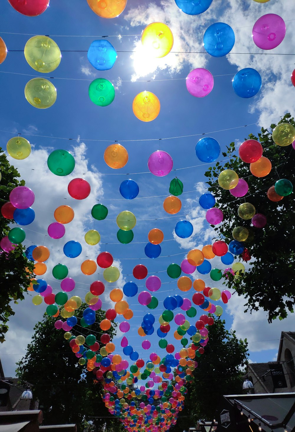 assorted-color balloons