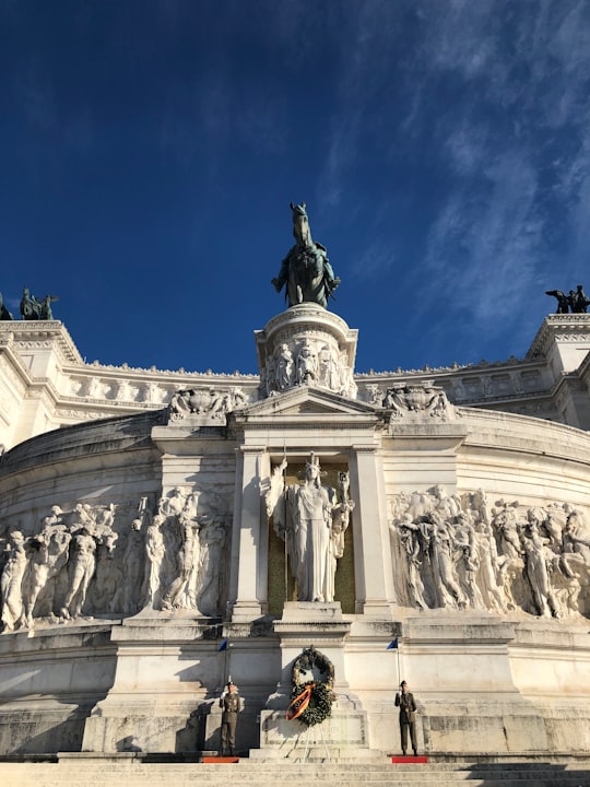 black horse statue in Piazza Venezia Italy