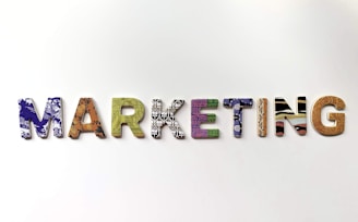 multicolored marketing freestanding letter